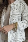 Trivento Patchwork Crochet Jacket White